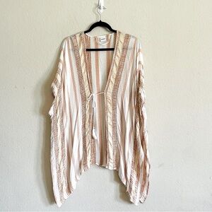 Sonoma woman’s Striped Kimono coverup OS earthy natural beach summer vacation